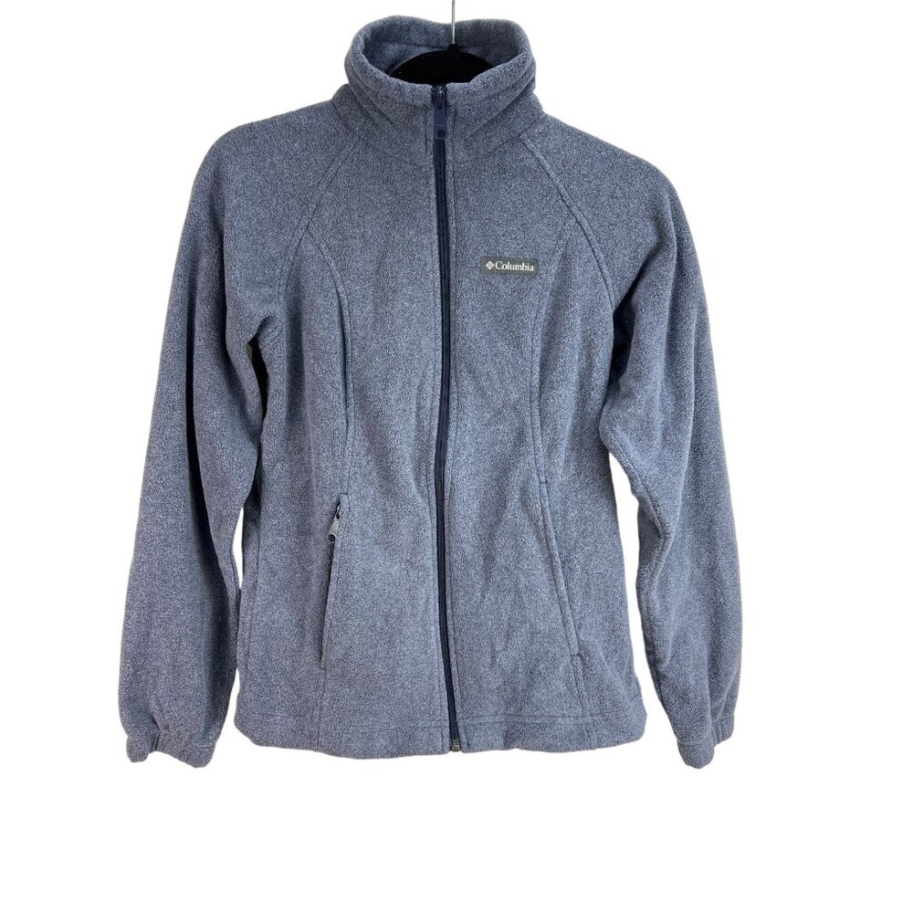 Columbia Womens Blue Full-Zip Fleece Jacket XS Polyester